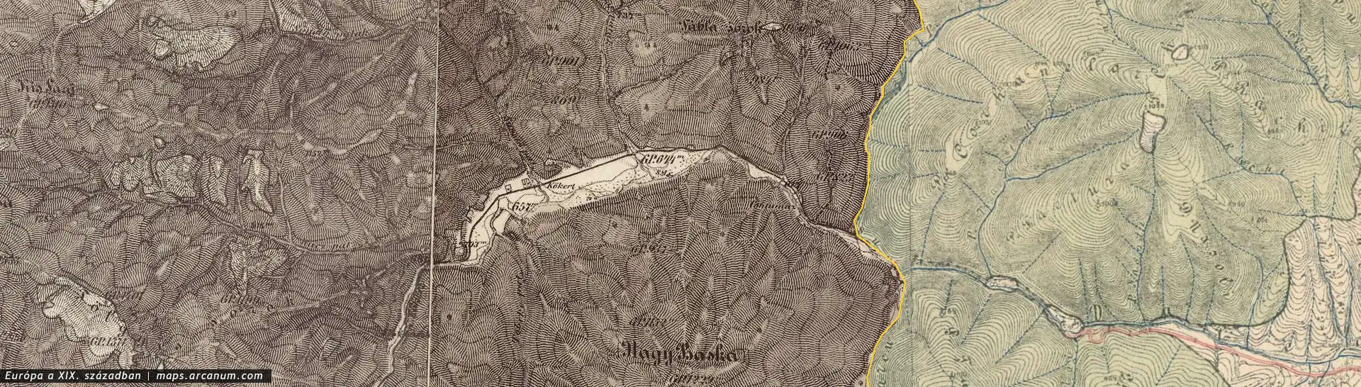 Úz-völgye a XIX. században | Forrás: maps.arcanum.com